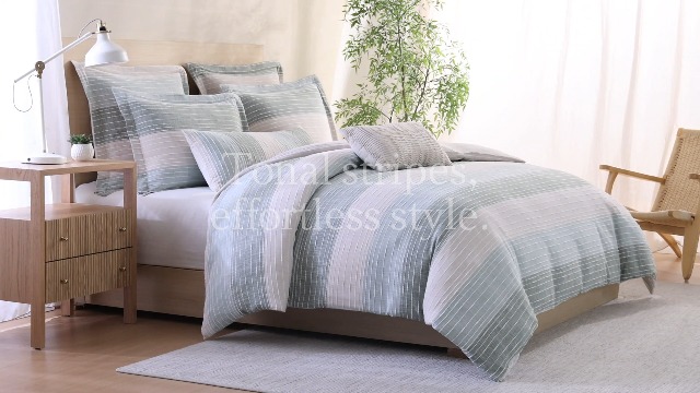 Amazon.com: Levtex Home Sand Stripes Blue King Duvet Cover